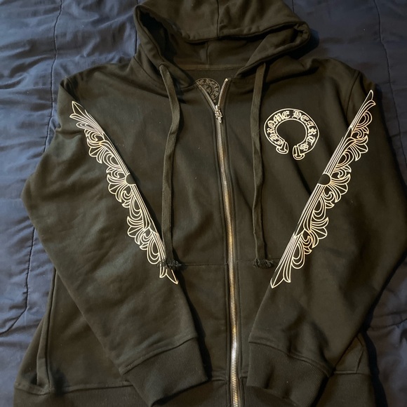 Chrome Hearts Black Zip Up Sweater